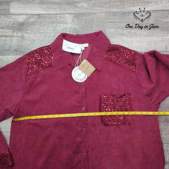 Umgee Sequin Button Front Jacket Size 1XL - Picture 4 of 6